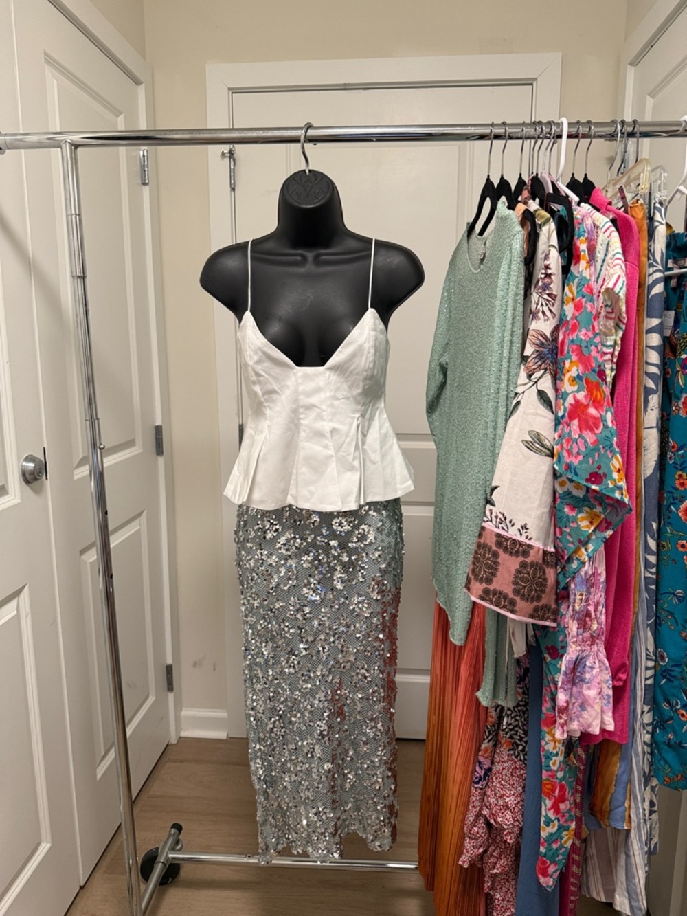 Zara White Spaghetti Strap cropped Peplum Top - Picture 13 of 16